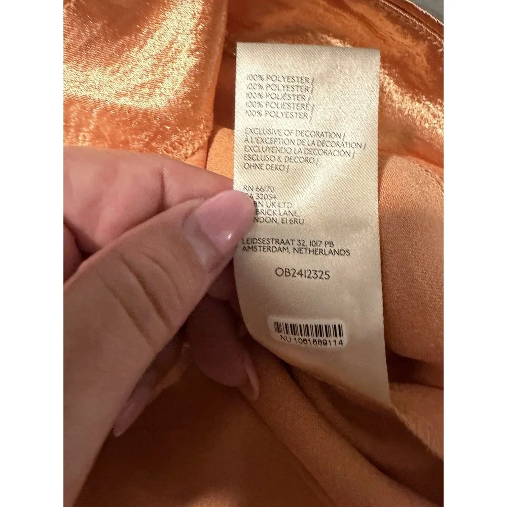 Free People Still The One Satin Lace Mini Slip Dress Toasted Combo Bronze Large